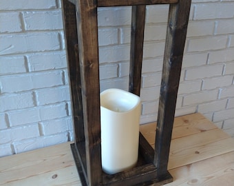 Extra Large Rustic Wood Lantern, Multipurpose Lantern/Stand/Table, Giant Wood Lantern, Primitive Lantern, Farmhouse Lantern, Plant Stand