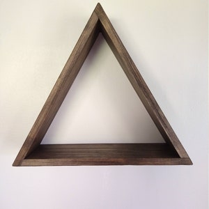 Triangle Shelf Tobacco Brown, Rustic, Teepee Shelf, Shadowbox Shelf, Floating Shelf, Triangle, Farmhouse, Country Shelf, Wall Decor image 3