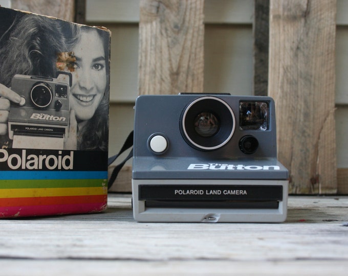 Vintage the Button Polaroid Land Camera With Box Etsy