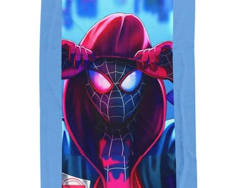 Cozy Spidey Velveteen Plush Blanket, Superhero Throw, Spider-Man Inspired Gift, Kids Room Decor, Comfy Home Accessory
