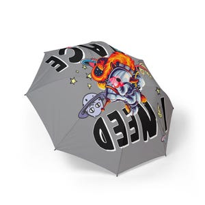 Cool Graphic Umbrella, Fun Rain Accessory, Unique Gifts for Friends, Festival Gear, Stylish Weather Protection