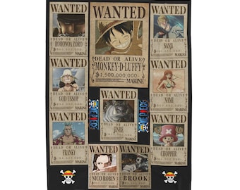 Manta de terciopelo acogedora con diseño de aventuras piratas, suave, regalo de anime, decoración del hogar, regalo de celebración