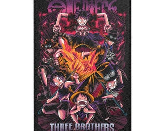 Alfombra inspirada en anime: Diseño de tres hermanos, decoración de sala, regalo para fans, decoración de cosplay, un toque único para el hogar.