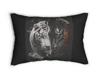 Almohada lumbar con diseño de tigre, almohada decorativa, regalo para amantes de los animales, decoración del hogar, almohada única para sofá, decoración de sala de estar