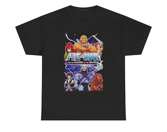 Maglietta He-Man Masters of the Universe / Maglietta con personaggio dei cartoni animati retrò