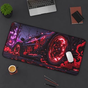 Lamborghini Desk Mat: Neoprene Car Enthusiast Mouse Pad