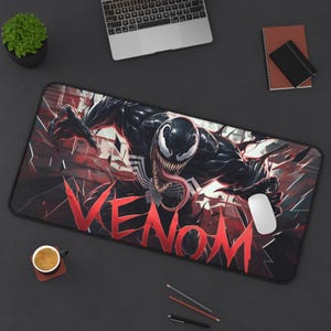 Venom Gaming Desk Mat | Cool Mouse Pad | Geek Decor | Personalized Gift | Home Office Accessories