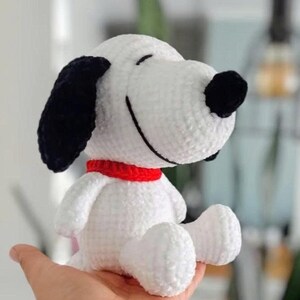 Padrão de crochê para amigurumi do Snoopy Dog em PDF – Brinquedo de pelúcia fofo de desenho animado – Softie inspirado no Peanuts para iniciantes – Download digital instantâneo