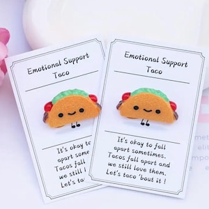 Cute Cartoon Taco Pocket Hug Card with Emotional Support, Positive Energy Gift for Friends or Family