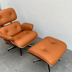 Mid century modern lounge chair and ottoman - Etsy 日本