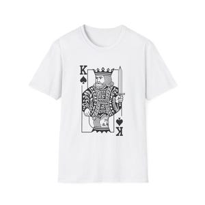 Maglietta unisex "Re di Picche", abbigliamento per giochi di carte, abbigliamento casual da strada, regalo per giocatori, maglietta per serate di poker, moda uomo e donna