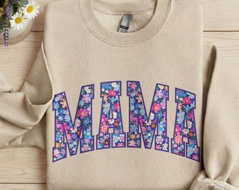 Floral Mama Sweatshirt ,Trendy Flower Mom Crewneck, Cute Mother’s Day Gift ,Spring Pregnancy Reveal Sweater ,Women's Flower Mama Shirt
