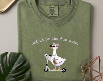 Auntie Shirt, Funny Goose Riding Scooter Shirt, Comfort Colors Aunt Tee, Future Aunt Tee, Cool Aunt Birthday Present Shirt, Gift for Aunt