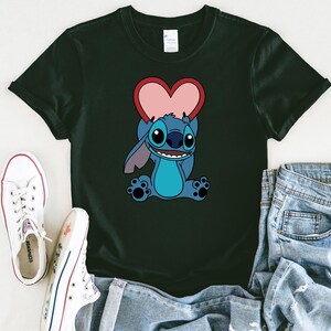 Stitch Shirt, Stich Valentines Day Moomy and Me Shirt, Disneyland Family Matching Shirt, Love Heart Family Tee, Disney Lover Gift,Kids Shirt image 3