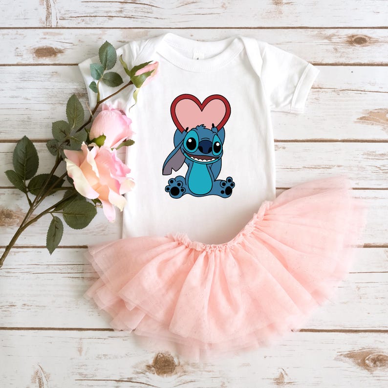 Stitch Shirt, Stich Valentines Day Moomy and Me Shirt, Disneyland Family Matching Shirt, Love Heart Family Tee, Disney Lover Gift,Kids Shirt image 8