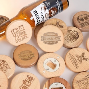 Beer Magnet Opener – Funny Wooden Fridge Bottle Opener, Custom Engraved Gift