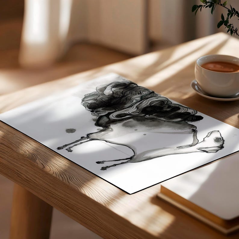 Dog Giclée Print: Original Ink Drawing on Hahnemühle Paper 'A Dog With Problems' image 3