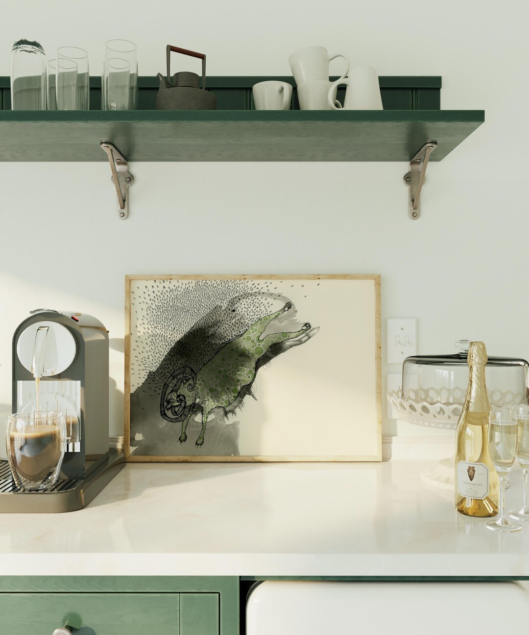 Fly Ink Drawing Giclée Print – Green and Black on Hahnemühle Paper - Etsy