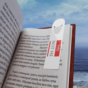 Hello My Name Is Personalized Metal Bookmark, Stylish Reader Gift for Book Lovers, Custom Name Bookmark