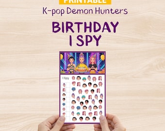 Birthday I Spy - Printable K-pop Demon Hunters activity