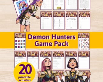 K-Pop Demon Hunters Birthday Party Game Pack - 20 Printable Activities