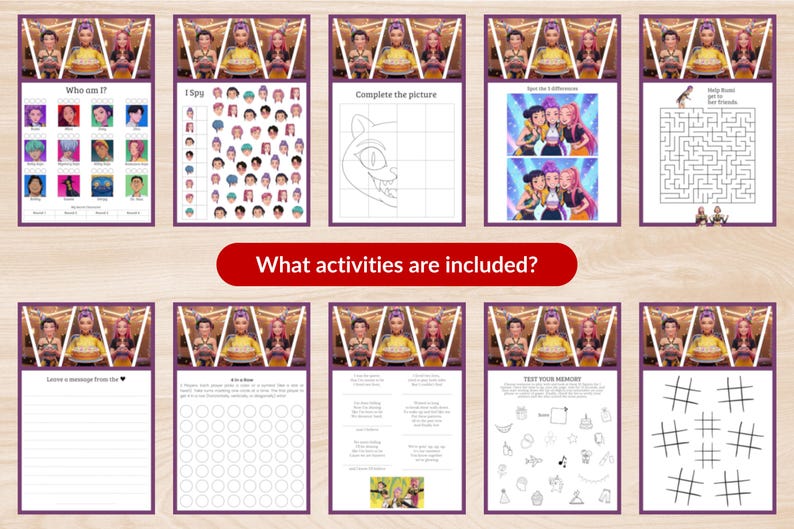 K-Pop Demon Hunters Birthday Party Game Pack - 20 Printable Activities image 4