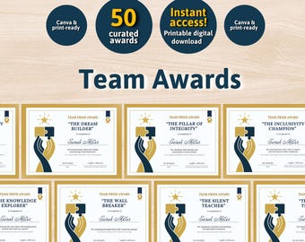 Team Pride Awards – 50 Carefully Curated Certificates | Printable & Canva-Editable | Meaningful Team Recognition