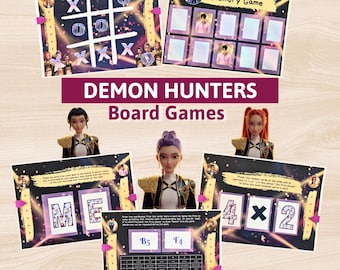 K-Pop Demon Hunters Party Games Kit, 5 Printable Board Games