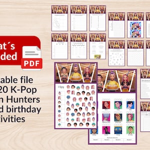 K-Pop Demon Hunters Birthday Party Game Pack - 20 Printable Activities image 2