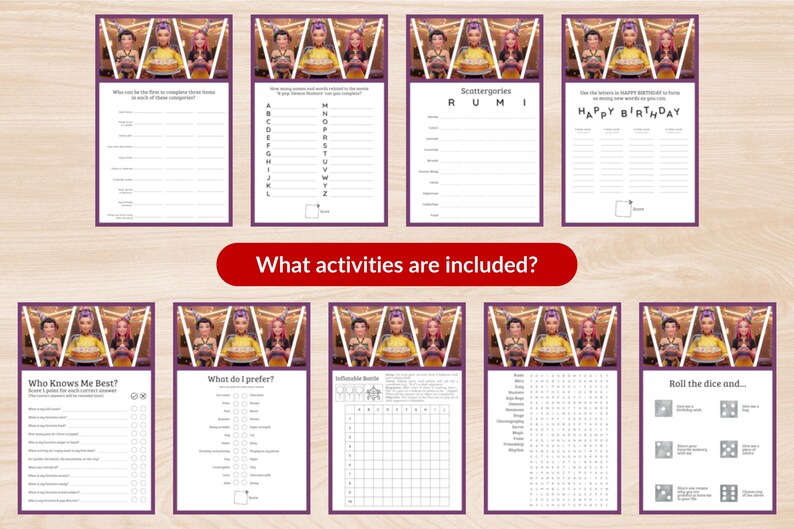 K-Pop Demon Hunters Birthday Party Game Pack - 20 Printable Activities image 5