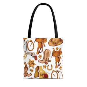 Bolsa tote com tema de cowboy, bolsa tote estilo western, bolsa cowgirl, acessório rancheiro, presente exclusivo para amantes de rodeio