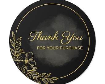 Elegante Danke Runde Vinyl-Aufkleber | Perfekt für Hochzeiten, kleine Unternehmen, Geschenkverpackungen, Partygeschenke und Veranstaltungen