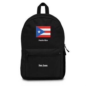 Puerto Rico Flag Backpack, Ideal for Travel, School, Beach, Gifts for Students, Patriotic Accessories