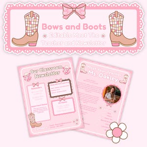 Western Cowgirl Meet the Teacher Newsletter: Editable Canva Template (Digital Download
