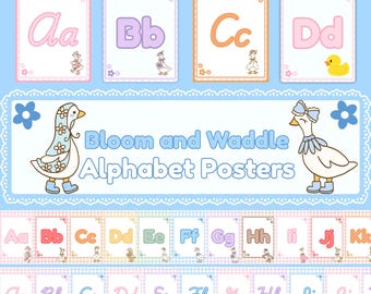 Bloom and Waddle Alphabet Posters | Silly Goose Classroom Theme |Kindergarten Preschool Elementary School | Classroom Decor
