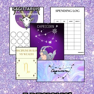 Paquete de presupuesto de Capricornio / Set imprimible de desafío de ahorro / Sobre de efectivo del zodiaco / Tamaño A6 + Carta / Kit de planificación financiera de Capricornio