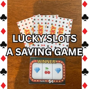 Lucky Slots Savings Challenge Card Deck: A6 Budget Game for Cash Stuffing