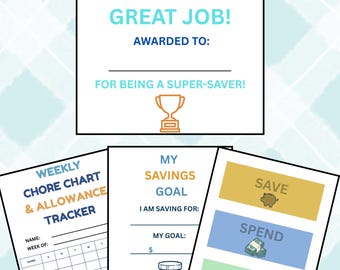 Kids Chore Chart & Allowance Kit for Boys: Printable Budgeting (PDF Download)