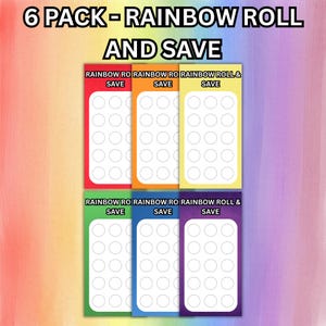 Rainbow Roll & Save Bundle | 6 Printable Dice Savings Trackers | A6 Cash Envelope Inserts | Budget Challenge | Digital Download