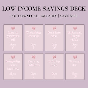 Low Income Savings Challenge: 52 Printable Budget Cards (PDF Download)
