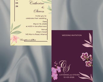 Elegant minimal wedding template - editable in Canva