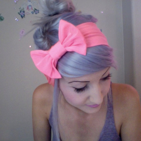 LAST ONE Adorable fun barbie hot pink bow turban headband