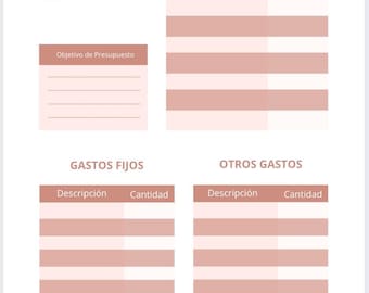 Presupuesto Mensual Digital | Planificador de Finanzas PDF | Rastreador de Gastos e Ingresos | Planner Financiero Digital