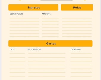Presupuesto Mensual Digital | Planificador de Finanzas PDF | Rastreador de Gastos e Ingresos | Planner Financiero Digital