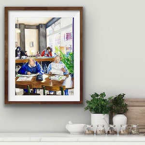 Coffee Shop Giclee Art Print, Unframed, 12 x 16 inches