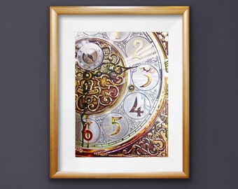 Grandfather Clock Giclee Art Print, Unframed, 8 x 10 inches