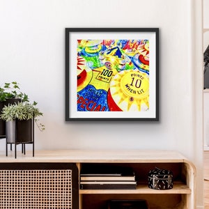 Pinball Machine Giclee Art Print, Unframed, 8 inches