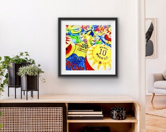 Pinball Machine Giclee Art Print, Unframed, 8 inches