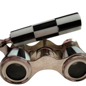 Antique Brass Opera Glasses with Leather Case: Vintage Theater Binoculars