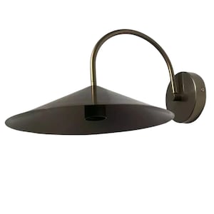 Cone Brass Wall Sconce: Antique Patina Indoor/Outdoor Light